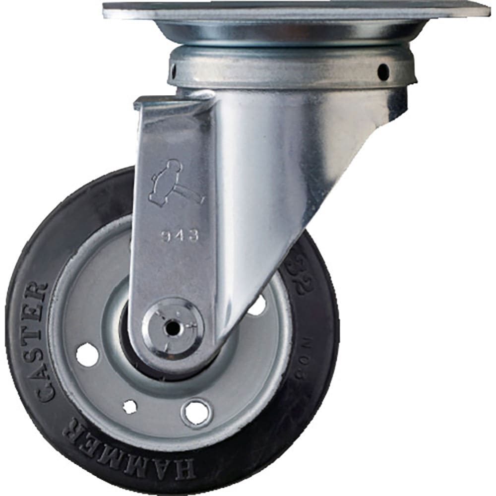 ハンマー　旋回式ゴムキャスター（ローラーベアリング）１００ｍｍ　４００Ｓ－ＲＢ１００＿