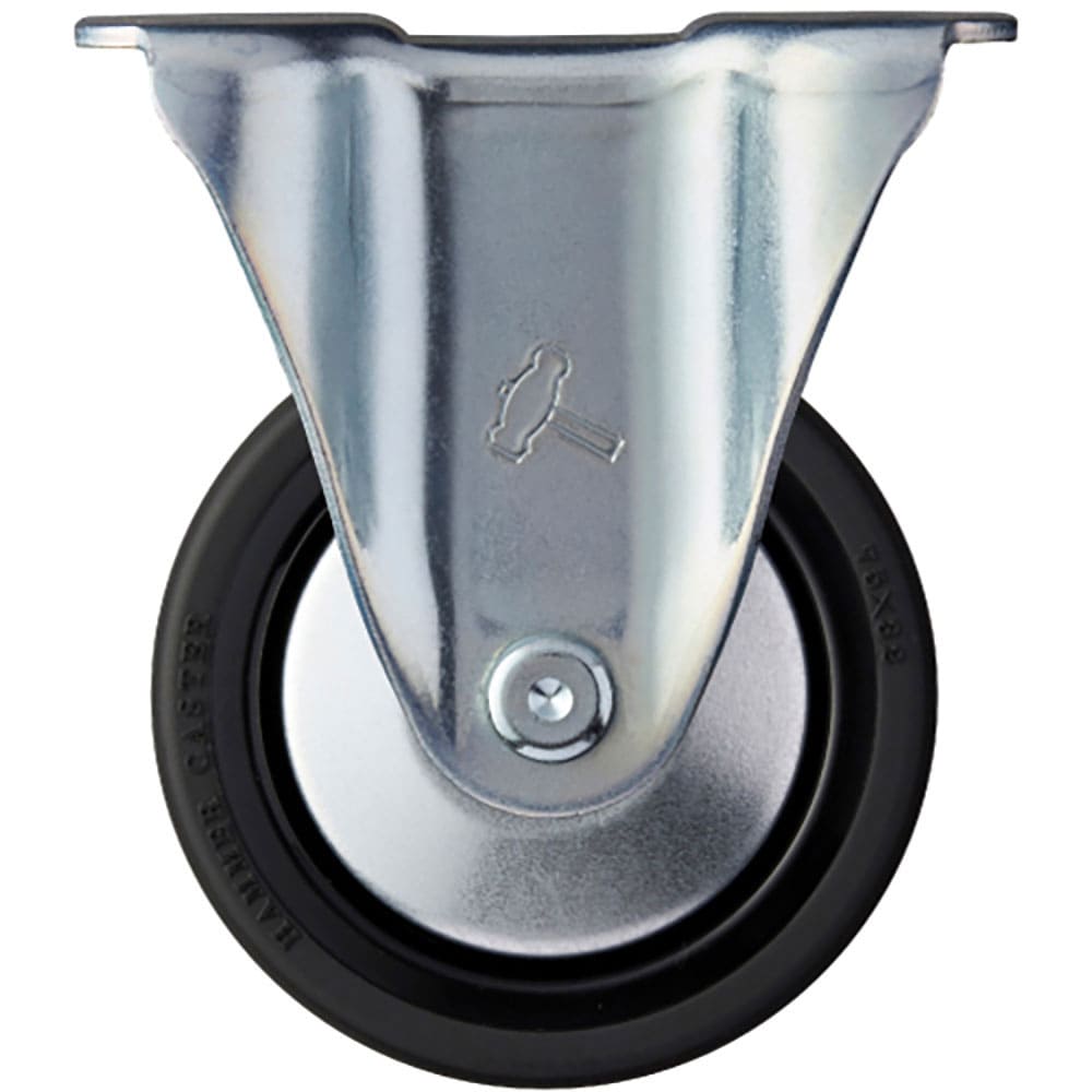 ハンマー　プレート式キャスター　プレート式キャスター　固定　車輪径７５ｍｍ　ウレタン車輪（ナイロン＿