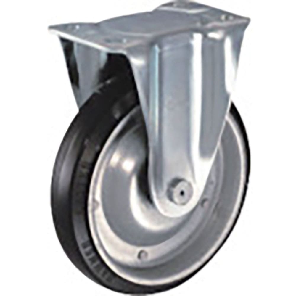 ハンマー　プレート式キャスター　プレート式キャスター　固定　ゴム車輪（ラジアルボールベアリング入）＿