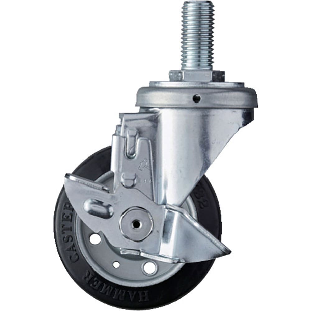 ハンマー　ねじ込み式　旋回式ゴム車輪（ローラーベアリング）１００ｍｍ　ストッパー付　４１３ＳＡ－Ｒ＿