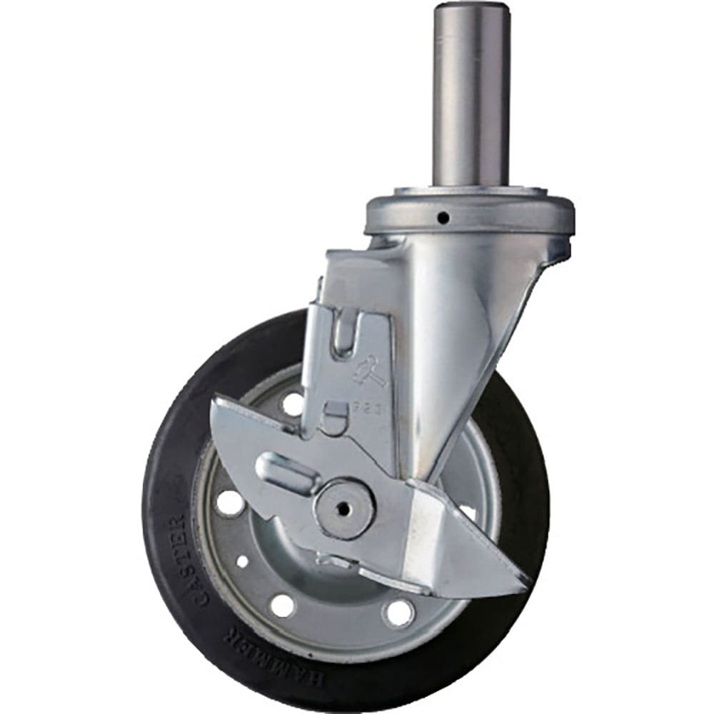 ハンマー　差込み式　旋回式ゴム車輪　１５０ｍｍ　ストッパー付　４１３ＳＫ－Ｒ１５０＿