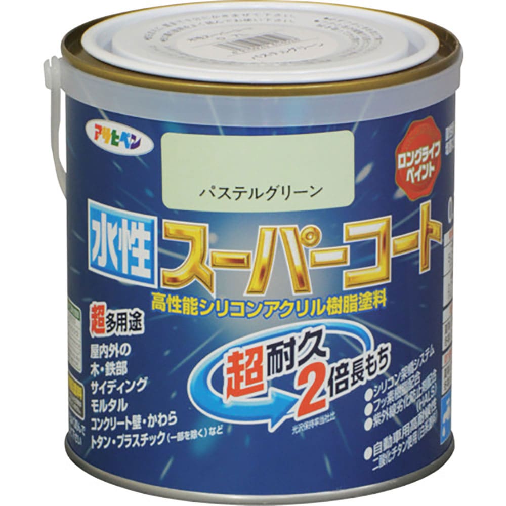 アサヒペン　水性スーパーコート　０．７Ｌ　パステルグリーン　４１４５２６＿