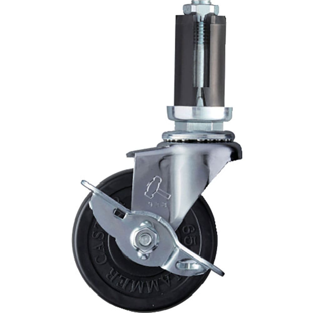 ハンマー　パイプ差込み旋回式ゴム車輪　６５ｍｍ　φ２２～２４用　ストッパー付　４１５３ＥＵ－Ｒ６５＿