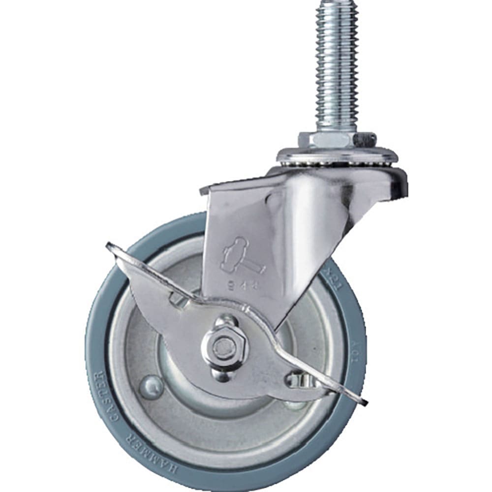 ハンマー　ねじ込み式キャスター　ねじ込み式キャスター　自在（ストッパー付）　車輪径７５ｍｍ　ゴム車＿