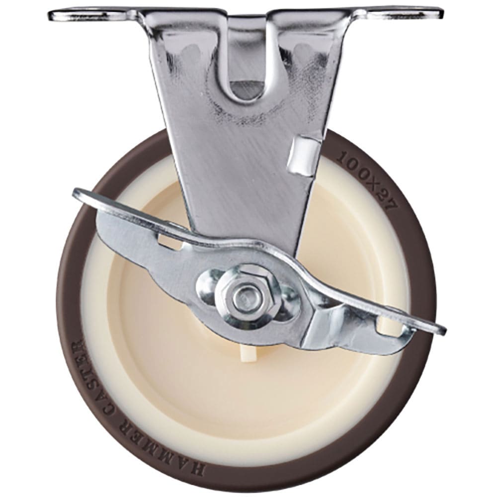 ハンマー　プレート式キャスター　プレート式キャスターＥシリーズ　固定ＳＰ付　車輪径１００ｍｍ　ウレ＿