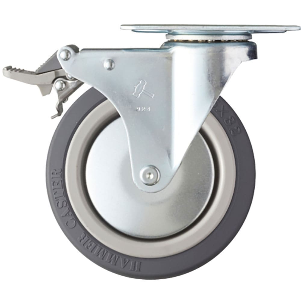 ハンマー　プレート式キャスター　プレート式キャスター　自在（ストッパー付・トータルロック）　車輪径＿