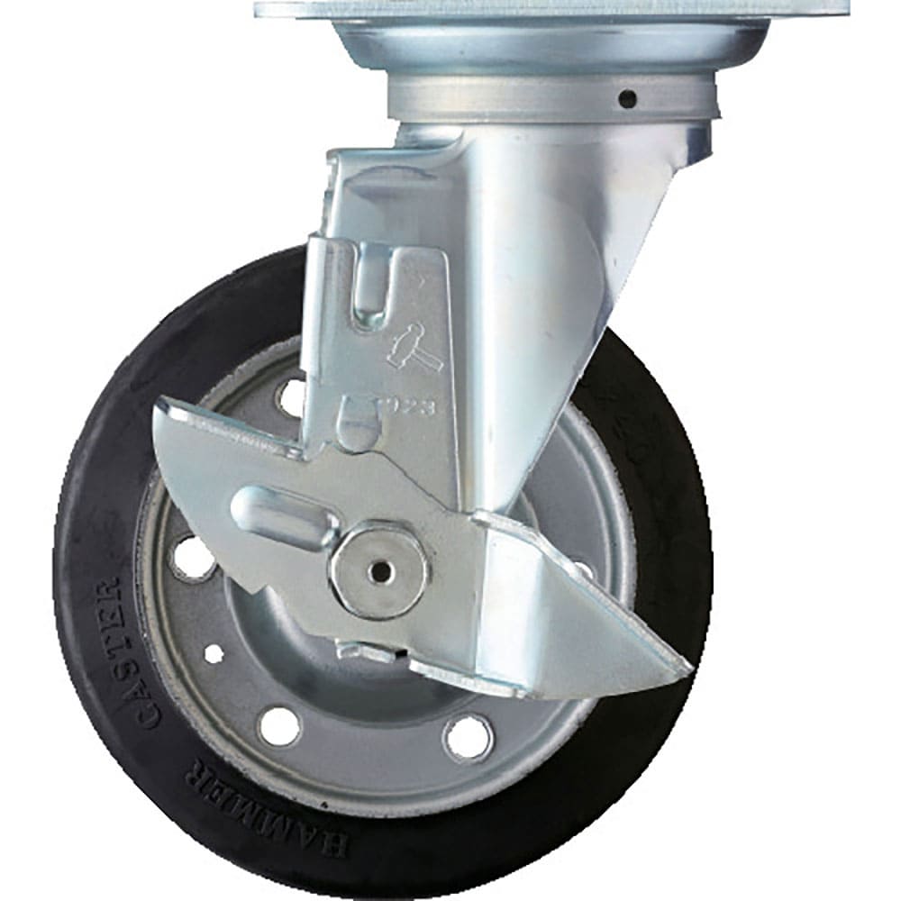 ハンマー　旋回式ゴム車輪（ローラーベアリング）１５０ｍｍ　ストッパー付　４１９Ｓ－ＲＢ１５０＿