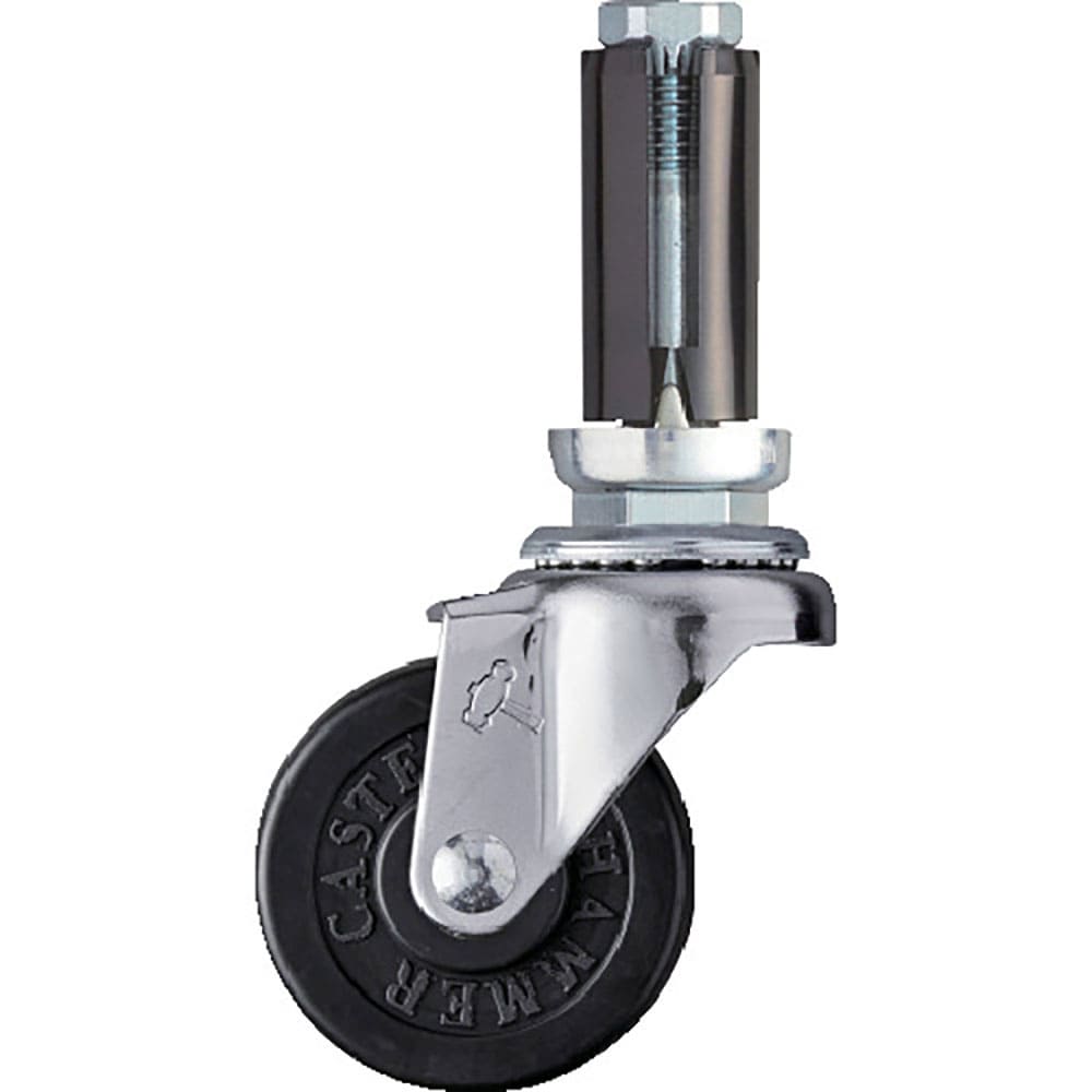 ハンマー　パイプ差込み旋回式ゴム車輪　５０ｍｍ　φ１９～２１用　４２０２ＥＵ－Ｒ５０＿