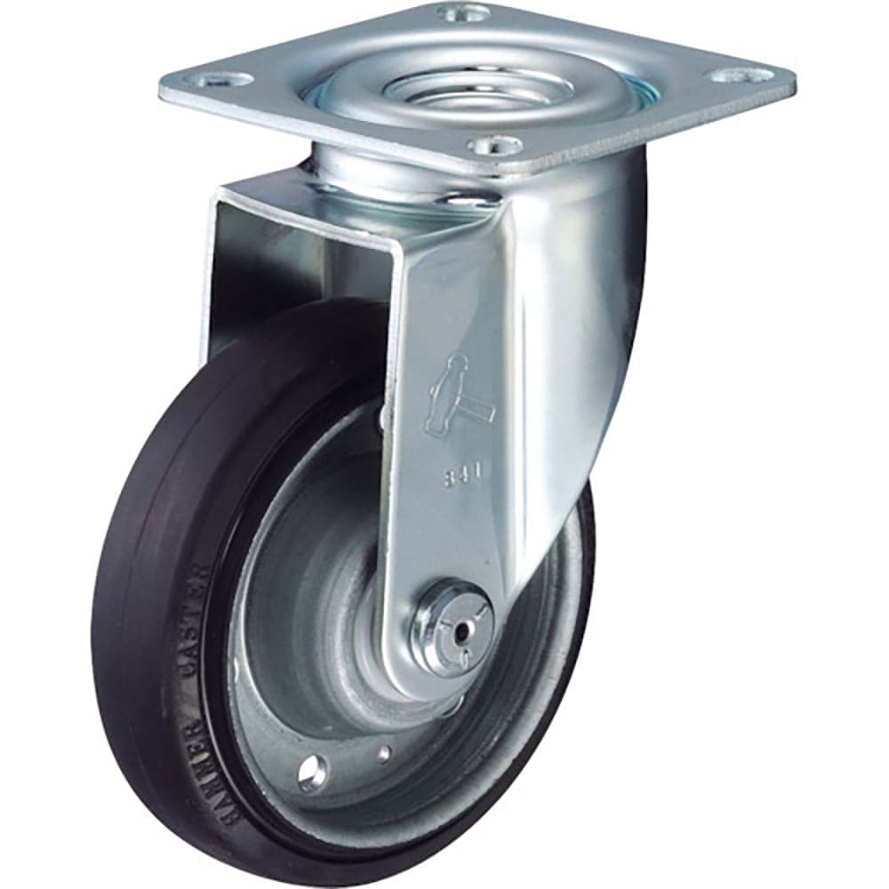 ハンマー　プレート式キャスター　プレート式キャスター　自在　車輪径１５０ｍｍ　ゴム車輪（ボールベア＿