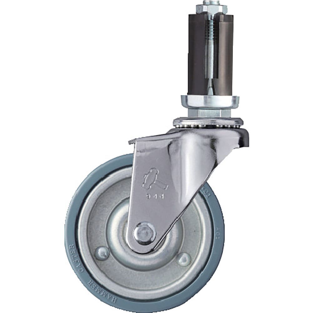 ハンマー　パイプ差込み旋回式ゴム車輪（スチールホイール）７５ｍｍ　φ２２～２４用　４２０３ＥＵ－Ｐ＿