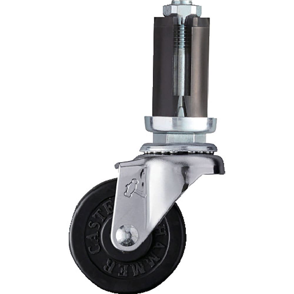 ハンマー　パイプ差込み旋回式ゴム車輪　５０ｍｍ　φ２２～２４用　４２０３ＥＵ－Ｒ５０＿