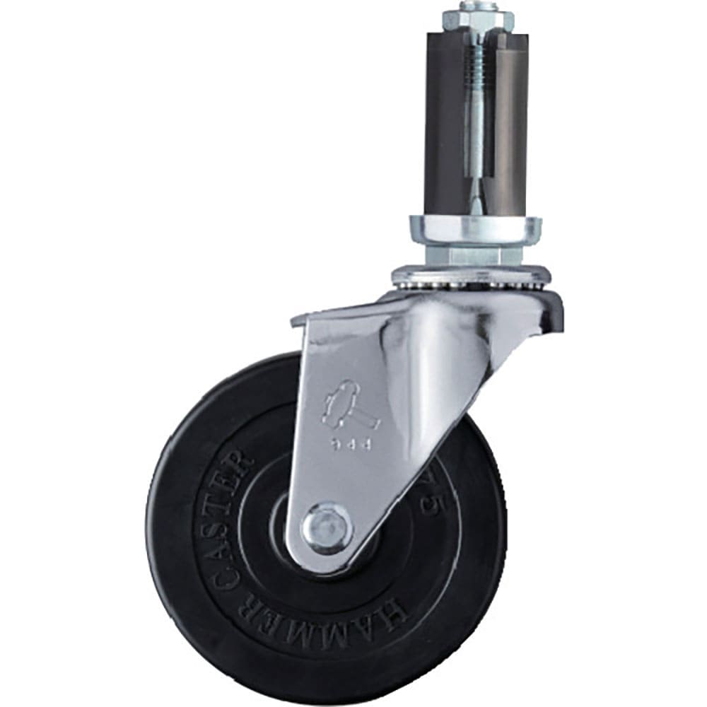 ハンマー　パイプ差込み旋回式ゴム車輪　７５ｍｍ　φ２２～２４用　４２０３ＥＵ－Ｒ７５＿