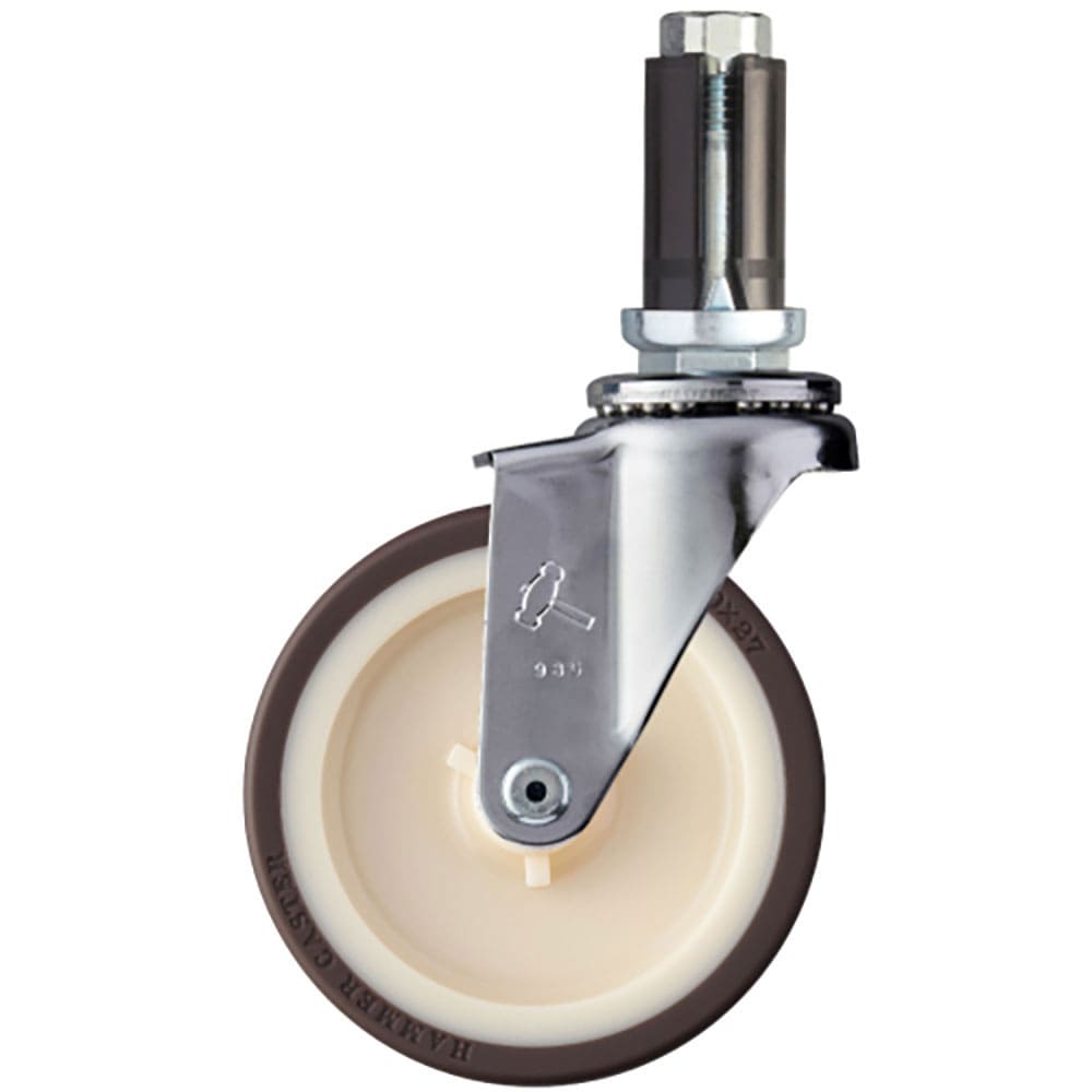 ハンマー　パイプ差込み式キャスター　パイプ差込み式キャスター　自在　車輪径１００ｍｍ　ウレタン車輪＿