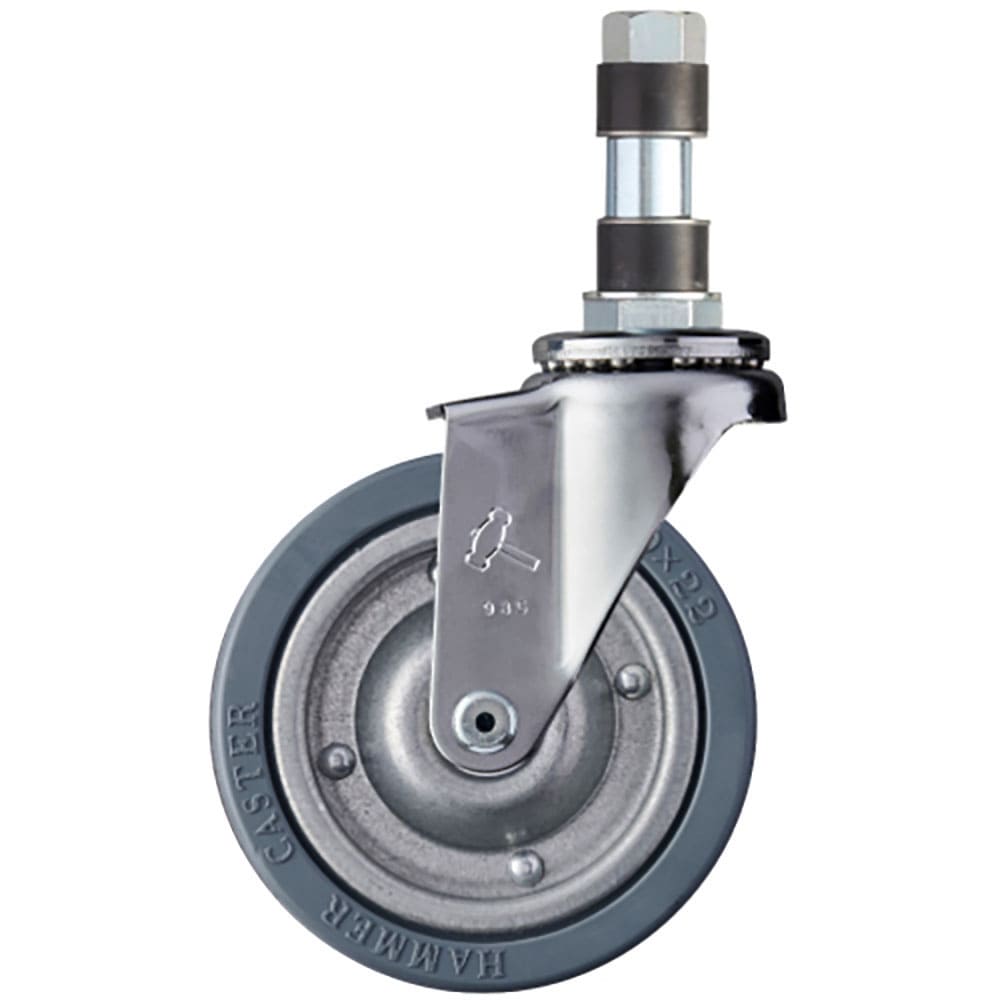 ハンマー　パイプ差込み式キャスター　パイプ差込み式キャスター　自在　車輪径１００ｍｍ　ゴム車輪（ス＿