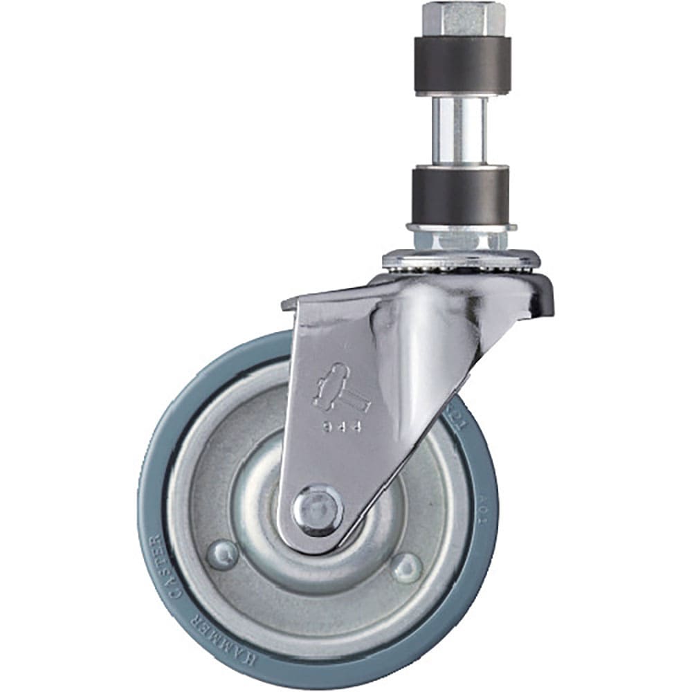 ハンマー　パイプ差込み式キャスター　パイプ差込み式キャスター　自在　車輪径１００ｍｍ　ゴム車輪（ス＿