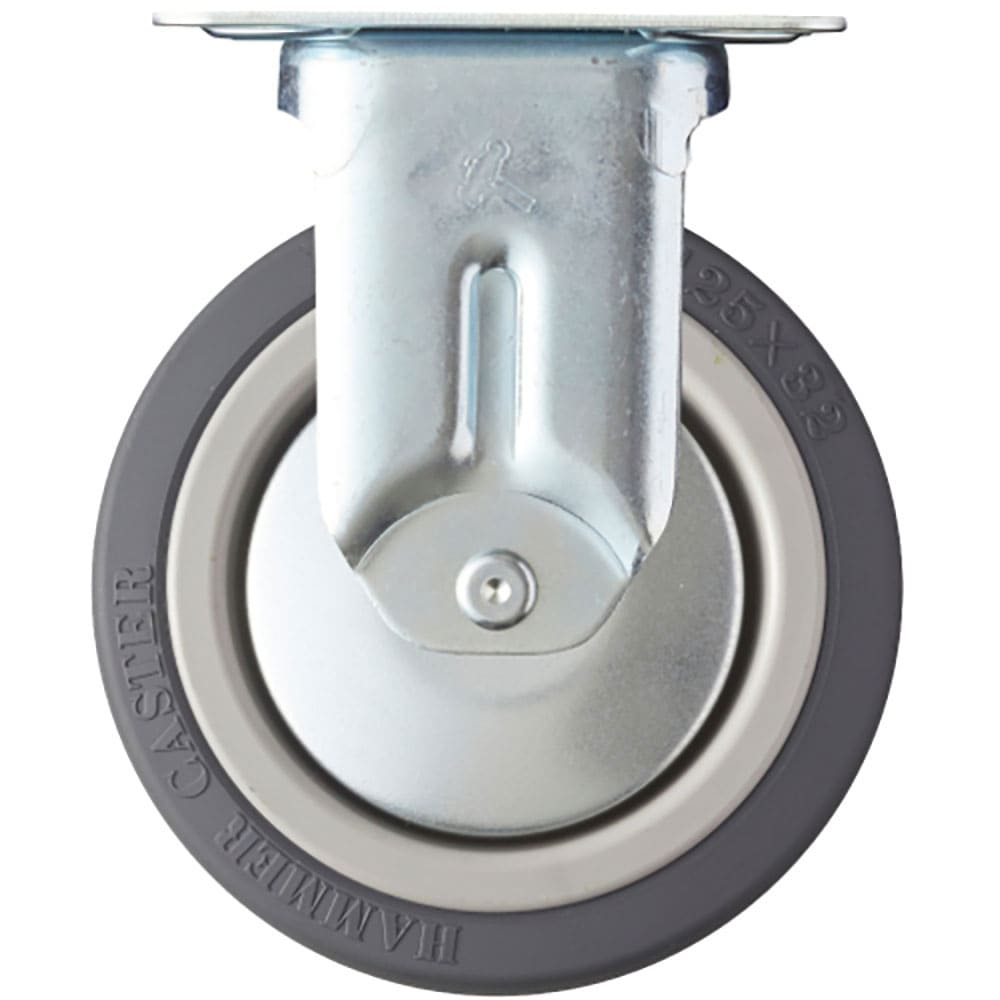 ハンマー　プレート式キャスター　プレート式キャスター　固定　車輪径１２５ｍｍ　ウレタン車輪　Ｍシリ＿