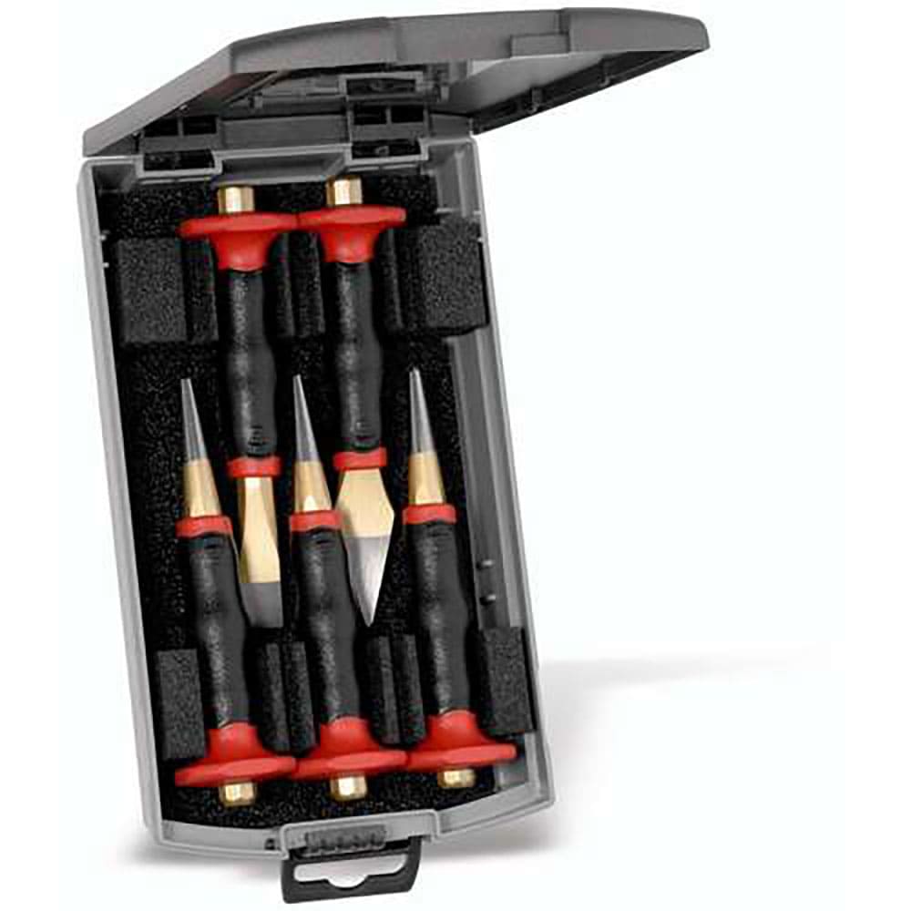 ＲＥＮＮＳＴＥＩＧ　ハンドガード付チゼル５点セット　プラスチックボックス　４２１－１０２－０＿