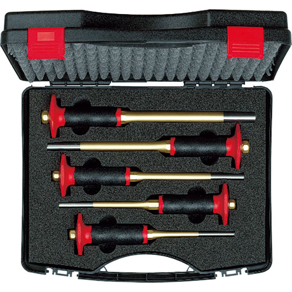 ＲＥＮＮＳＴＥＩＧ　ハンドガード付平行ピンポンチ５点セット　プラスチックボックス　４２５－１５４－＿