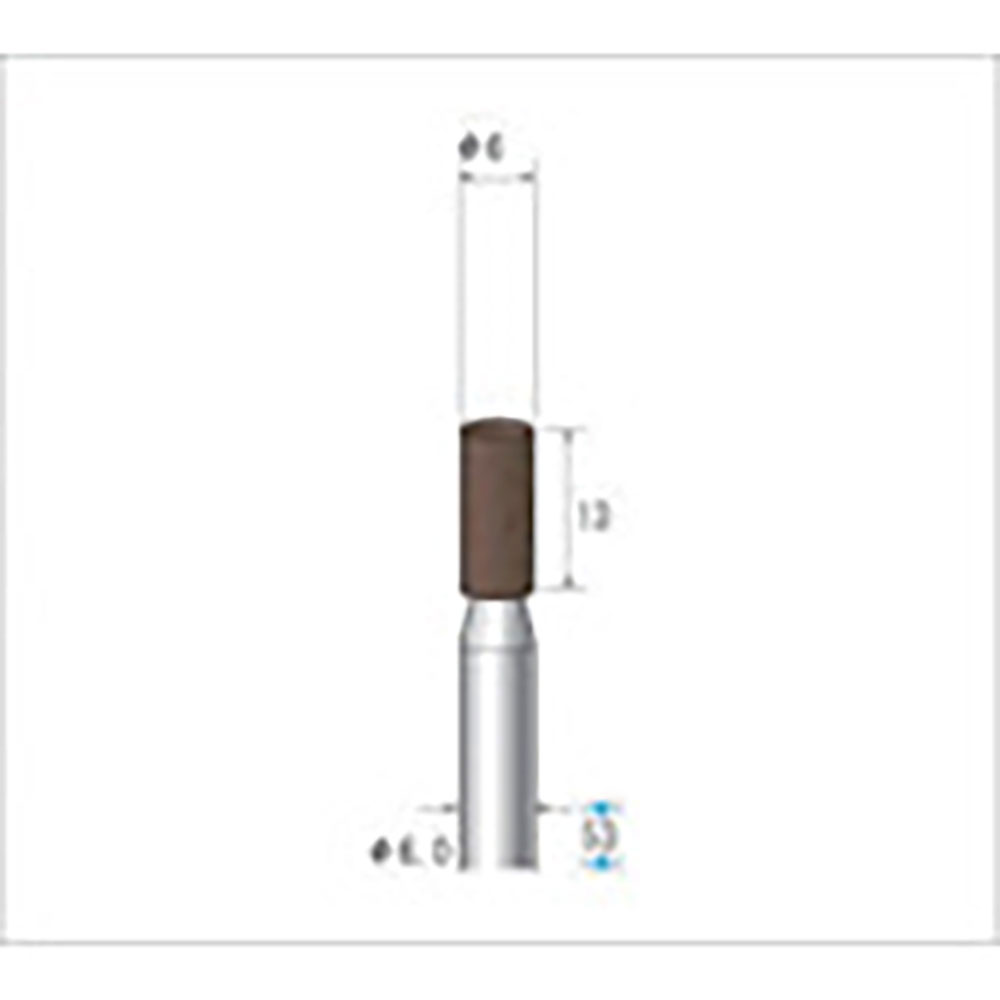 ナカニシ　ブラウン砥石　１０本入　円筒型　φ６×１３×軸φ６　Ａ・ＷＡ　＃６０　４２９０１＿