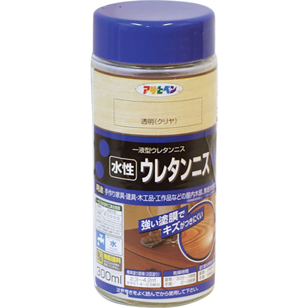 アサヒペン　水性ウレタンニス　３００ＭＬ　透明（クリヤ）　４４７５７９＿