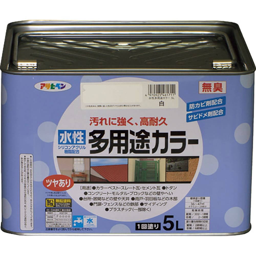 アサヒペン　水性多用途カラー５Ｌ　白　４６１７１１＿
