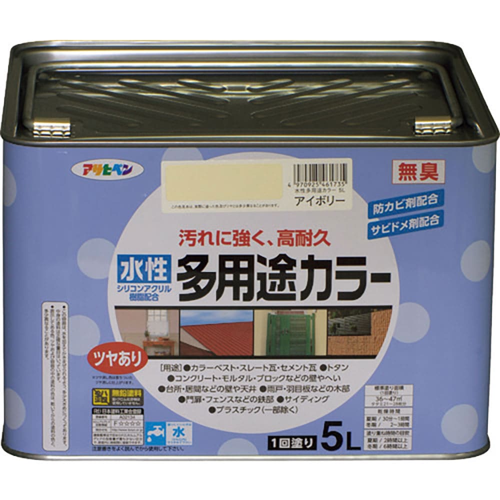 アサヒペン　水性多用途カラー５Ｌ　アイボリー　４６１７３５＿