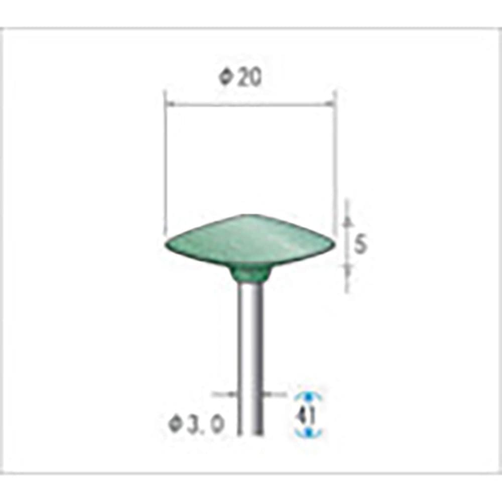 ナカニシ　グリーンポリッシャー　１０本入　ソロバン型　φ２０×５×軸φ３　ＷＡ　＃３２０　４６８６＿