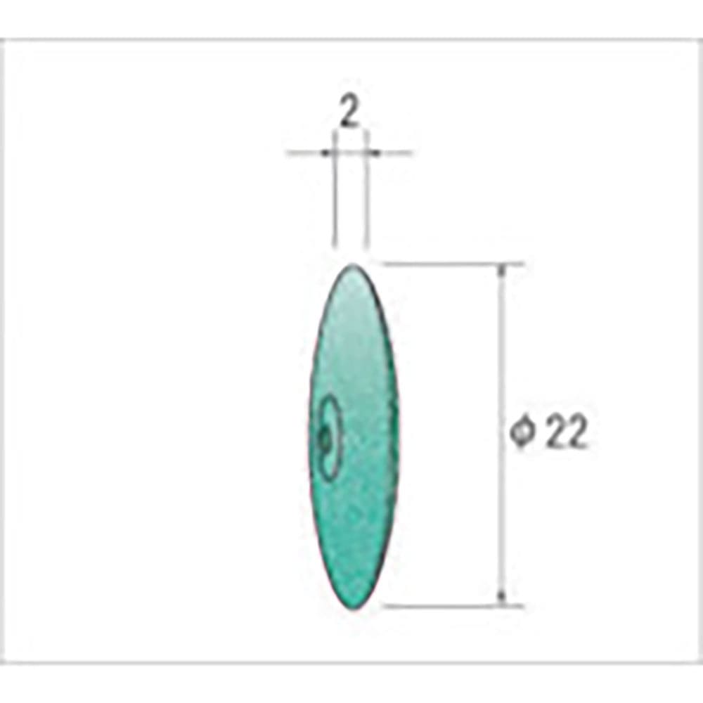 ナカニシ　グリーンホイールゴム砥石　１０枚入　ソロバン型　φ２２×２×穴φ１．８　ＷＡ　＃２２０　＿