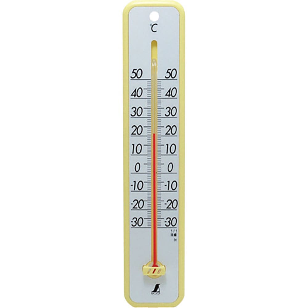 シンワ　寒暖計　プラスチック製　３０ｃｍエロー　４８３６２＿