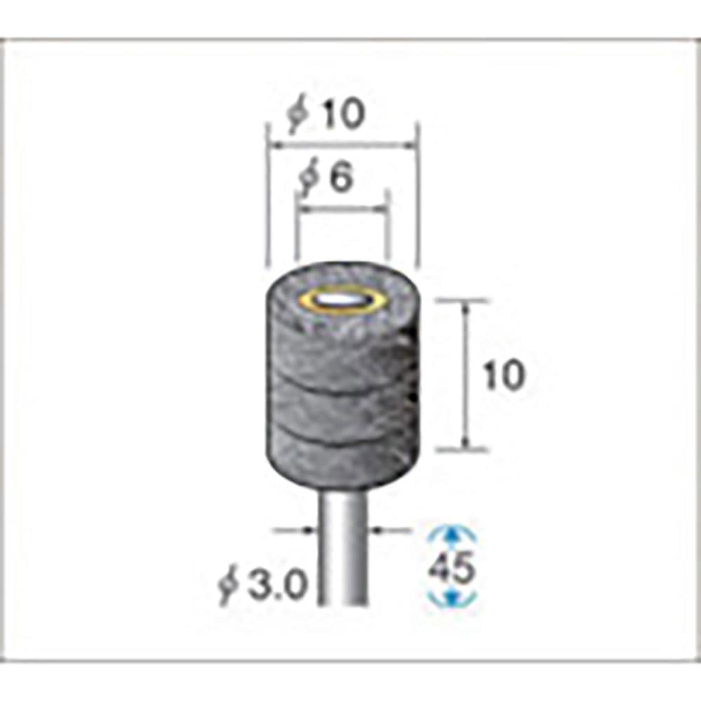 ナカニシ　スポンジサンダー　３本入　φ１０×１０×軸φ３　＃１２０　４８７８３＿