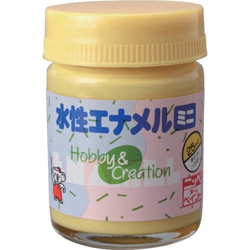 ニッぺ　水性エナメルミニ　２５ｍｌ　パステルイエロー　ＨＳＢ０１６－２５　４９３６５４５０＿