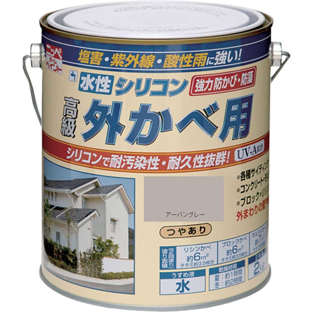 ニッぺ　水性シリコン外かべ用　２ｋｇ　アーバングレー　ＨＷＢ１０２－２　４．９７６１２４１４５２ｅ＿