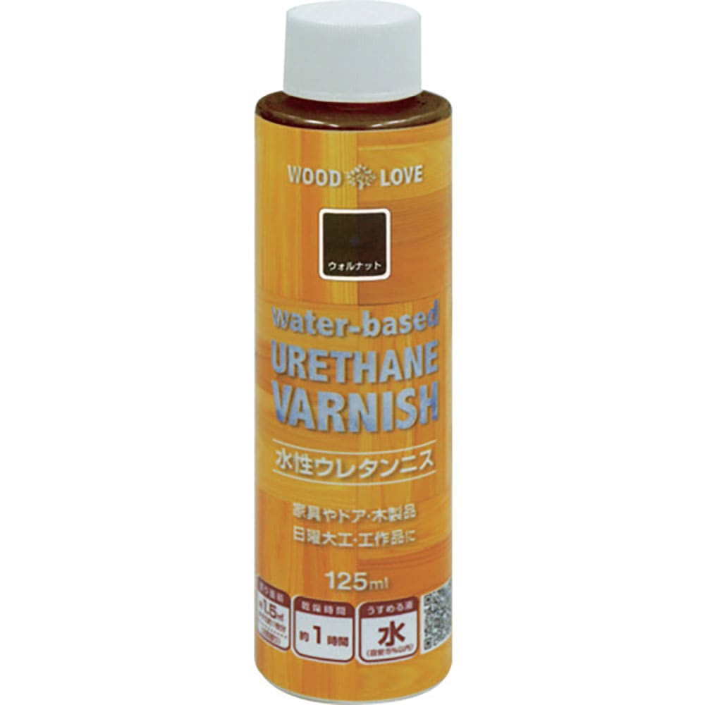 ニッぺ　水性ウレタンニス　１２５ｍｌ　ウォルナット　３００Ｎ０２４－１２５　４．９７６１２４５１６＿