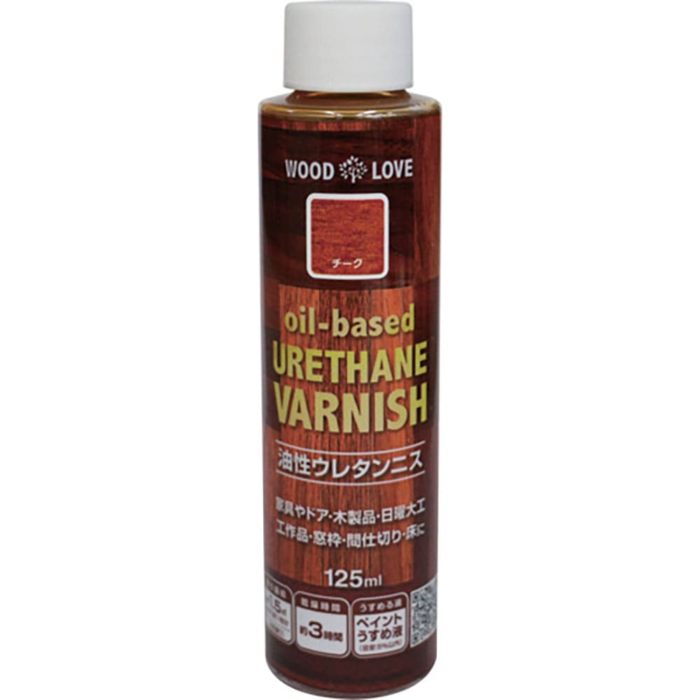 ニッぺ　油性ウレタンニス　１２５ｍｌ　チーク　３００Ｎ０４２－１２５　４．９７６１２４５１６３ｅ＋＿