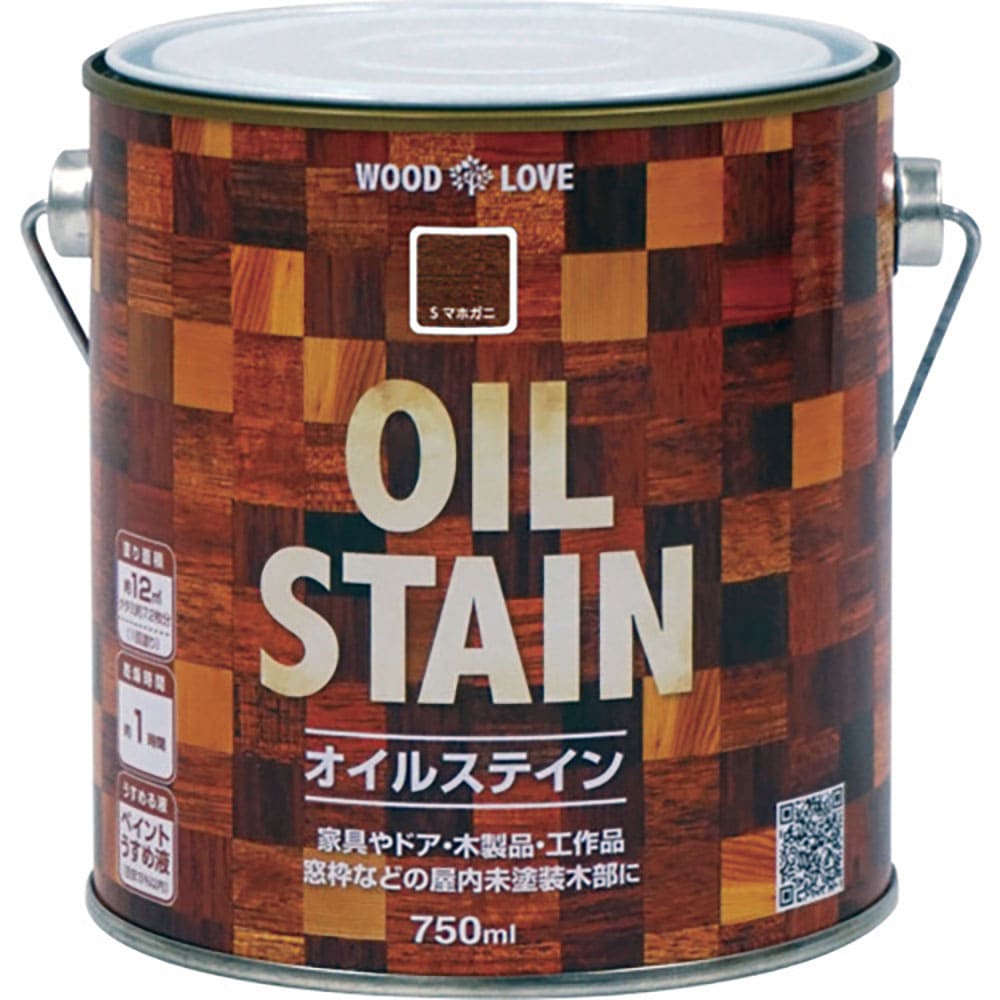 ニッぺ　油性オイルステイン　７５０ｍｌ　Ｓマホガ二　３００Ｎ０６３－７５０　４．９７６１２４５１７＿