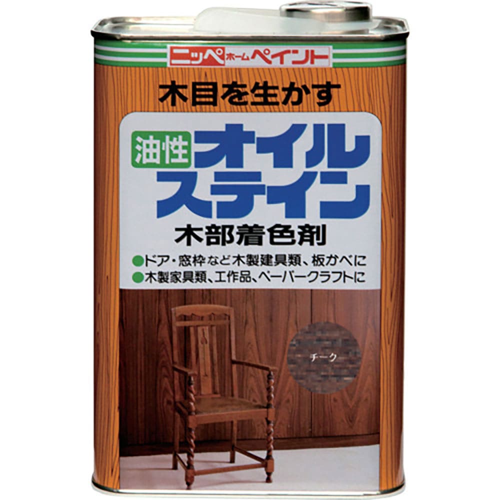 ニッぺ　油性オイルステイン　４Ｌ　チーク　ＨＰＢ０Ｑ－４　４．９７６１２４５２０３ｅ＋１２＿