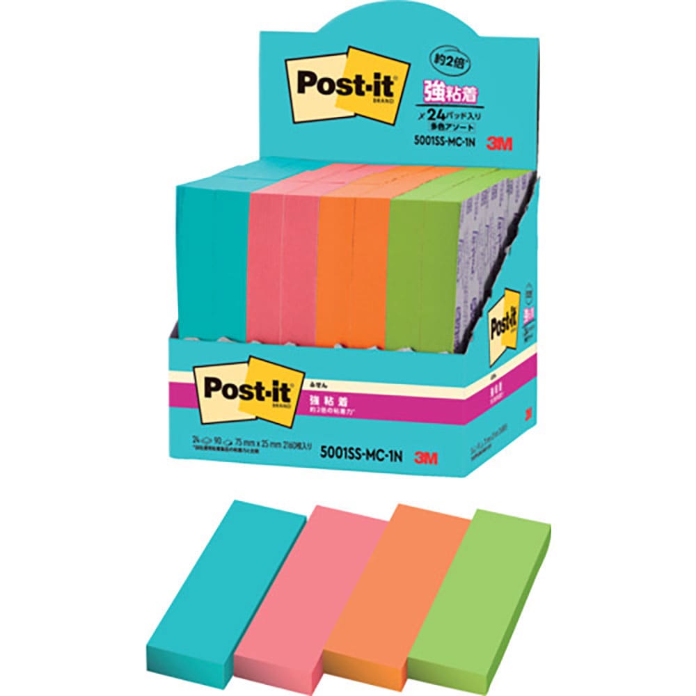 ３Ｍ　ポスト・イット　強粘着ふせん　マルチカラー１　増量パック　５００１ＳＳ－ＭＣ－１Ｎ＿