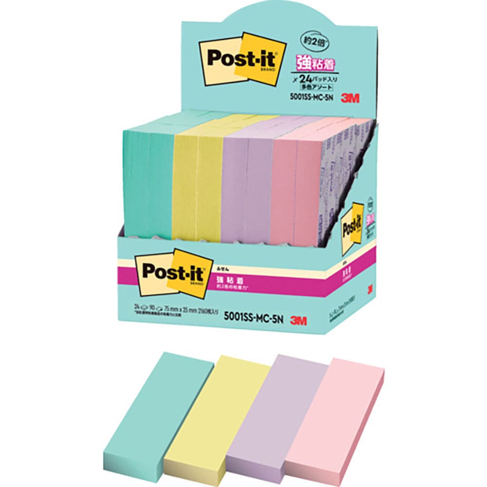 ３Ｍ　ポスト・イット　強粘着ふせん　マルチカラー５　増量パック　５００１ＳＳ－ＭＣ－５Ｎ＿