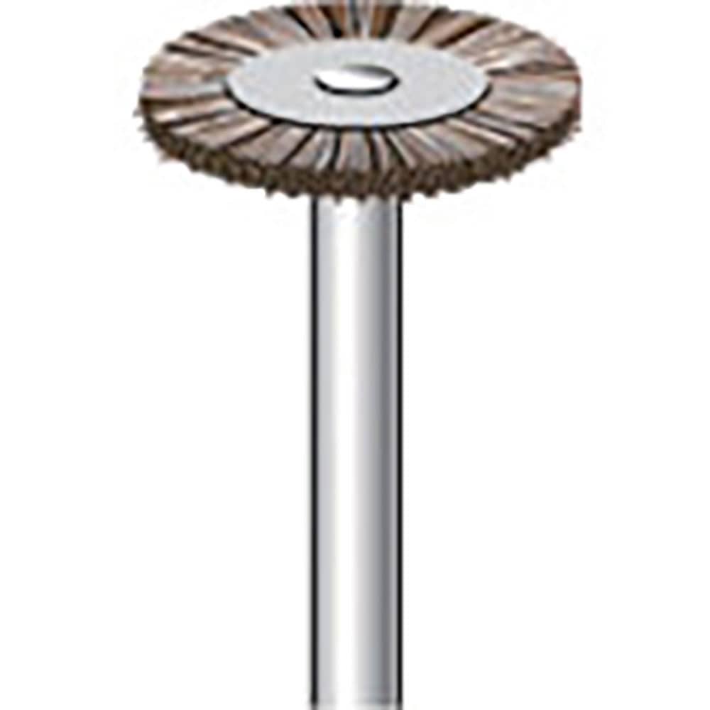 ナカニシ　毛ブラシ　ミディアムソフト　馬毛　１０本入　ホイール型　φ１５×１×軸φ３　５０１５１＿