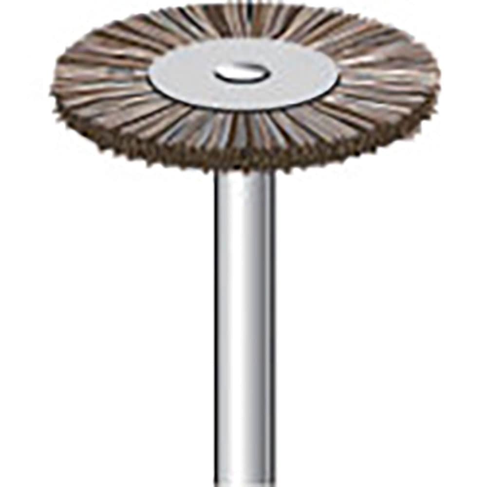 ナカニシ　毛ブラシ　ミディアムソフト　馬毛　１０本入　ホイール型　φ２０×１×軸φ３　５０１５３＿