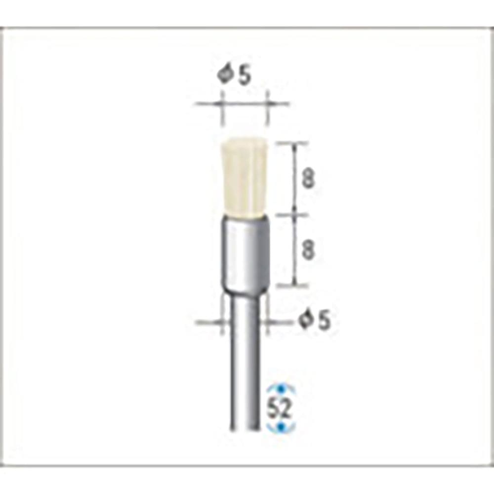 ナカニシ　毛ブラシ　ソフト　山羊毛　１０本入　エンド型　φ５×８×軸φ３　５０３４５＿