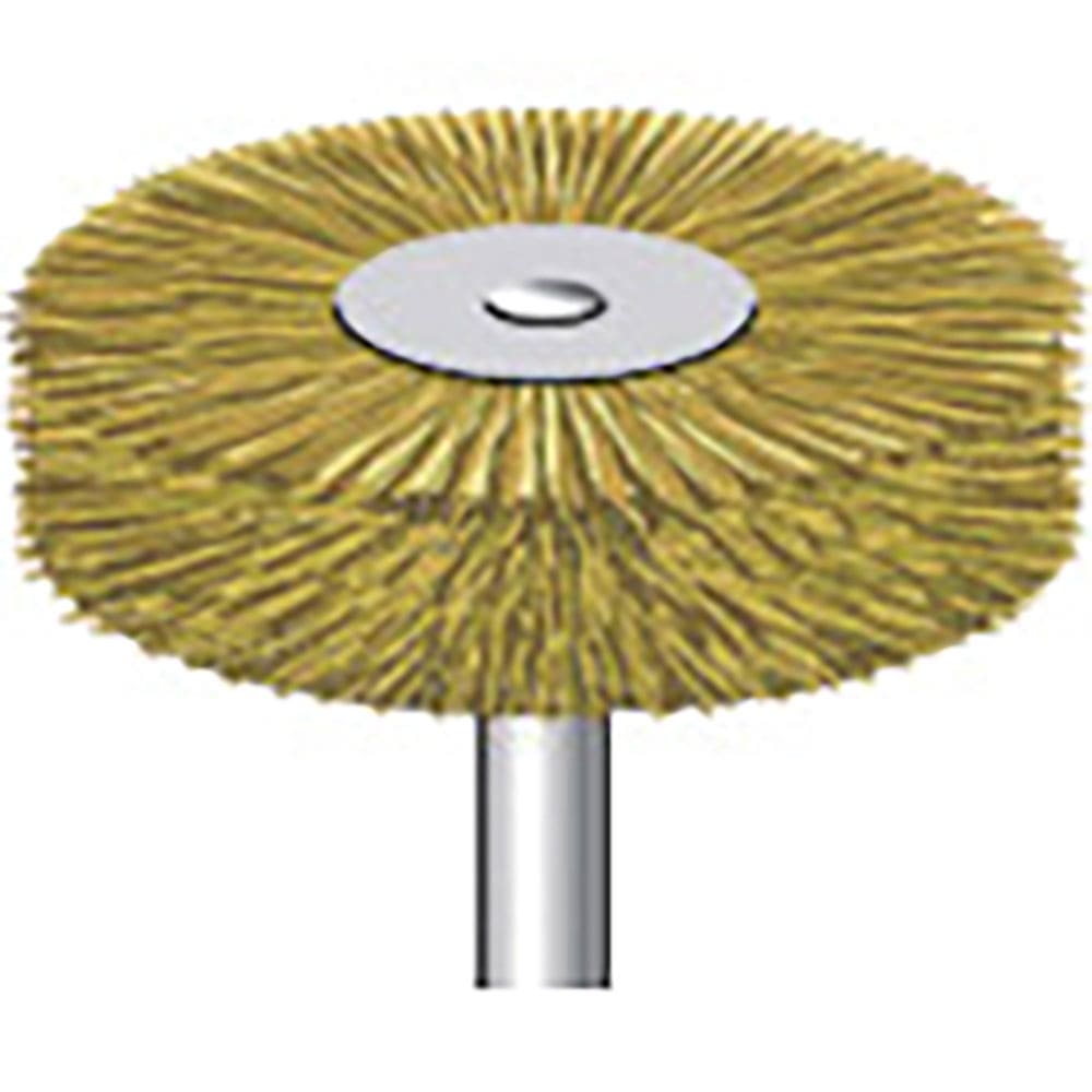 ナカニシ　真鍮ワイヤーブラシ　５本入　ホイール型　φ２５×５×軸φ３　線φ０．１５　５０４６６＿