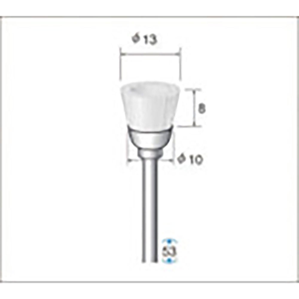 ナカニシ　ナイロンブラシ　１０本入　カップ型　φ１３×８×軸φ３　線φ０．２　５０７２３＿