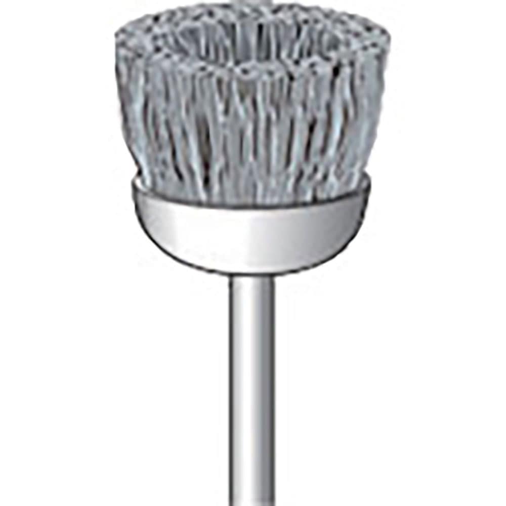 ナカニシ　砥粒入りナイロンブラシ　５本入　カップ型　φ２０×１０×軸φ３　線φ０．５５　＃３２０　＿