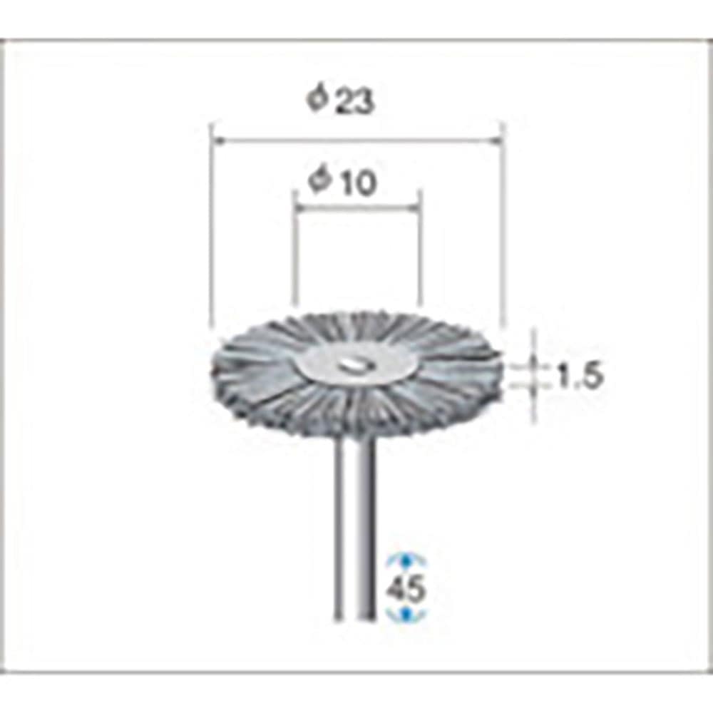 ナカニシ　ダイヤ入りナイロンブラシ　ホイール型　φ２３×１．５×軸φ３　線φ０．４　＃２４０　５１＿