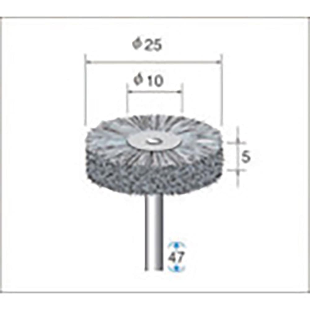 ナカニシ　ダイヤ入りナイロンブラシ　ホイール型　φ２５×４×軸φ３　線φ０．４　＃１８０　５１０２＿