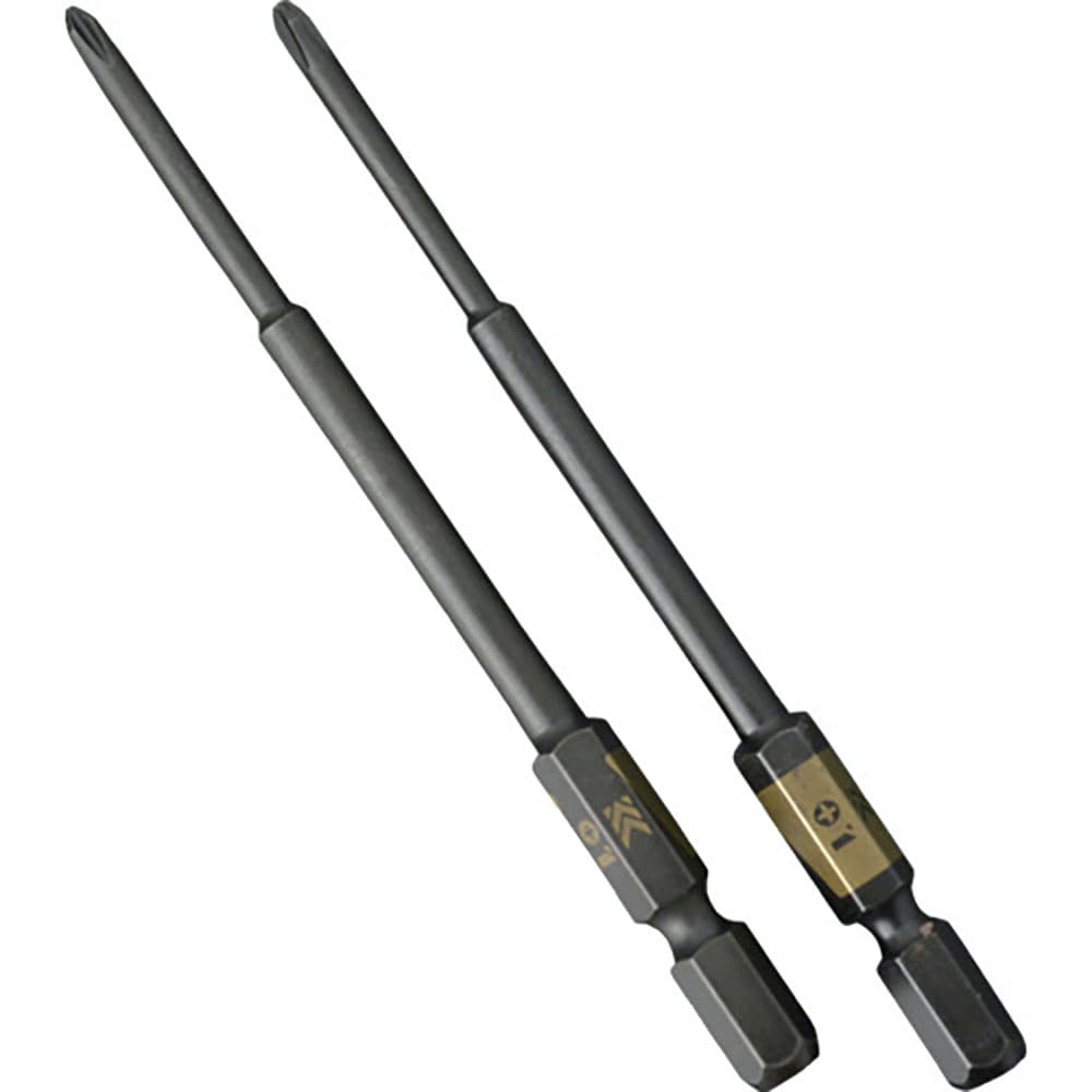 フジ矢　電動ドライバー用段付ビット　（黒金・２本組）＋１×１００ｍｍ　５１０２Ｄ－１００－ＢＧ＿