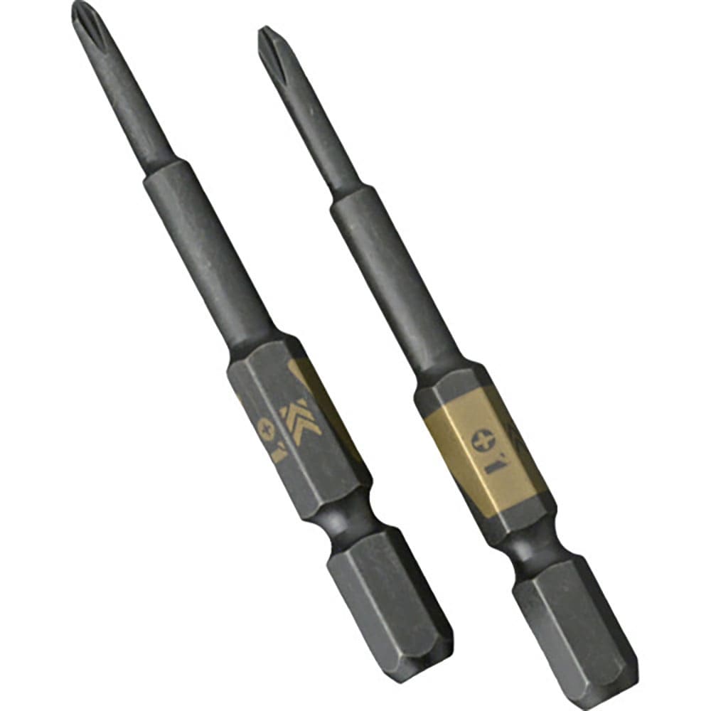 フジ矢　電動ドライバー用段付ビット　（黒金・２本組）＋１×６５ｍｍ　５１０２Ｄ－６５－ＢＧ＿