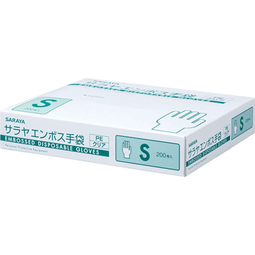 サラヤ　エンボス手袋　ＰＥクリア２００枚入　Ｓ　５１１８３＿