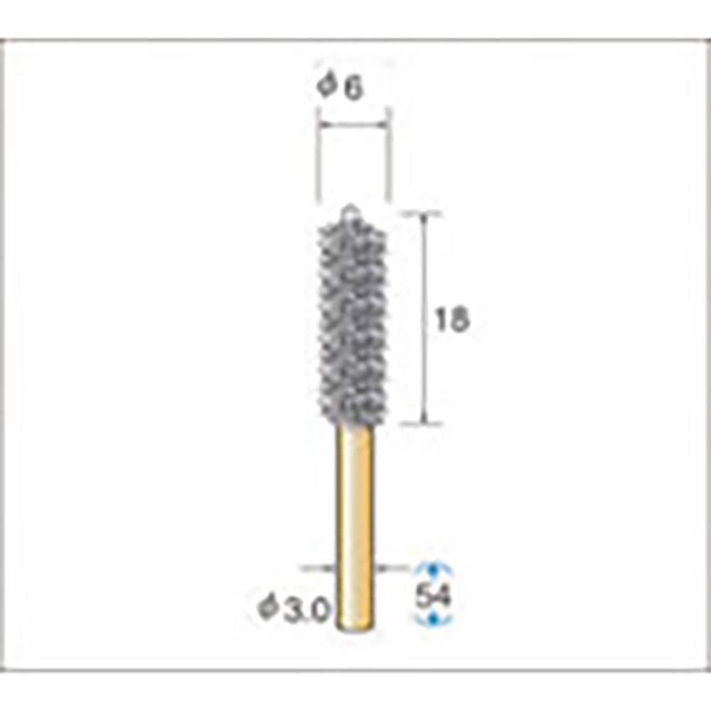 ナカニシ　インサイドブラシ　ステンレス　φ６×１８×軸φ３　線φ０．１５　５１６３１＿
